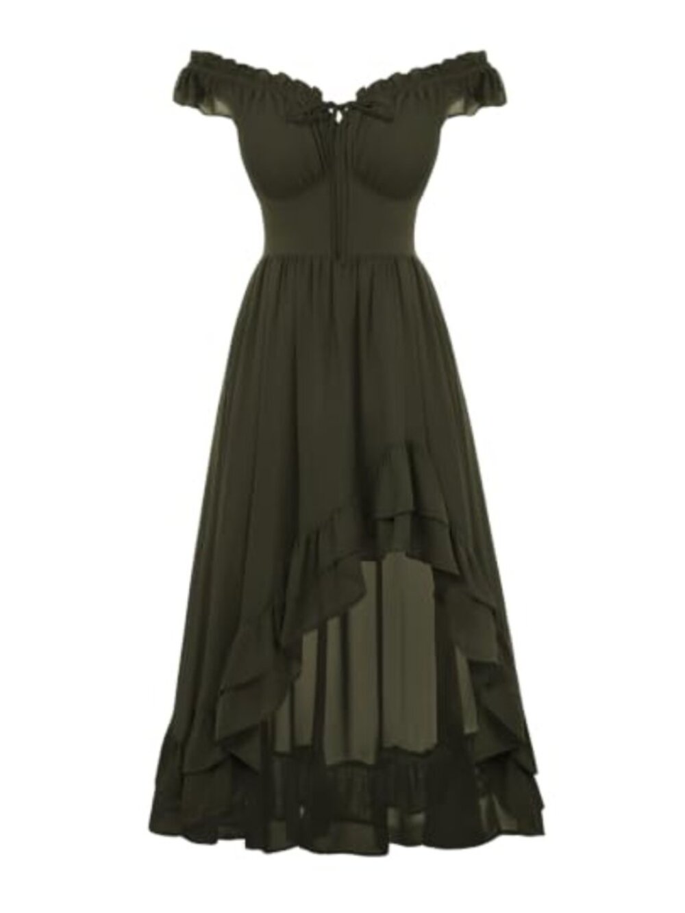 Corset Chiffon Off Shoulder High Low Sundress